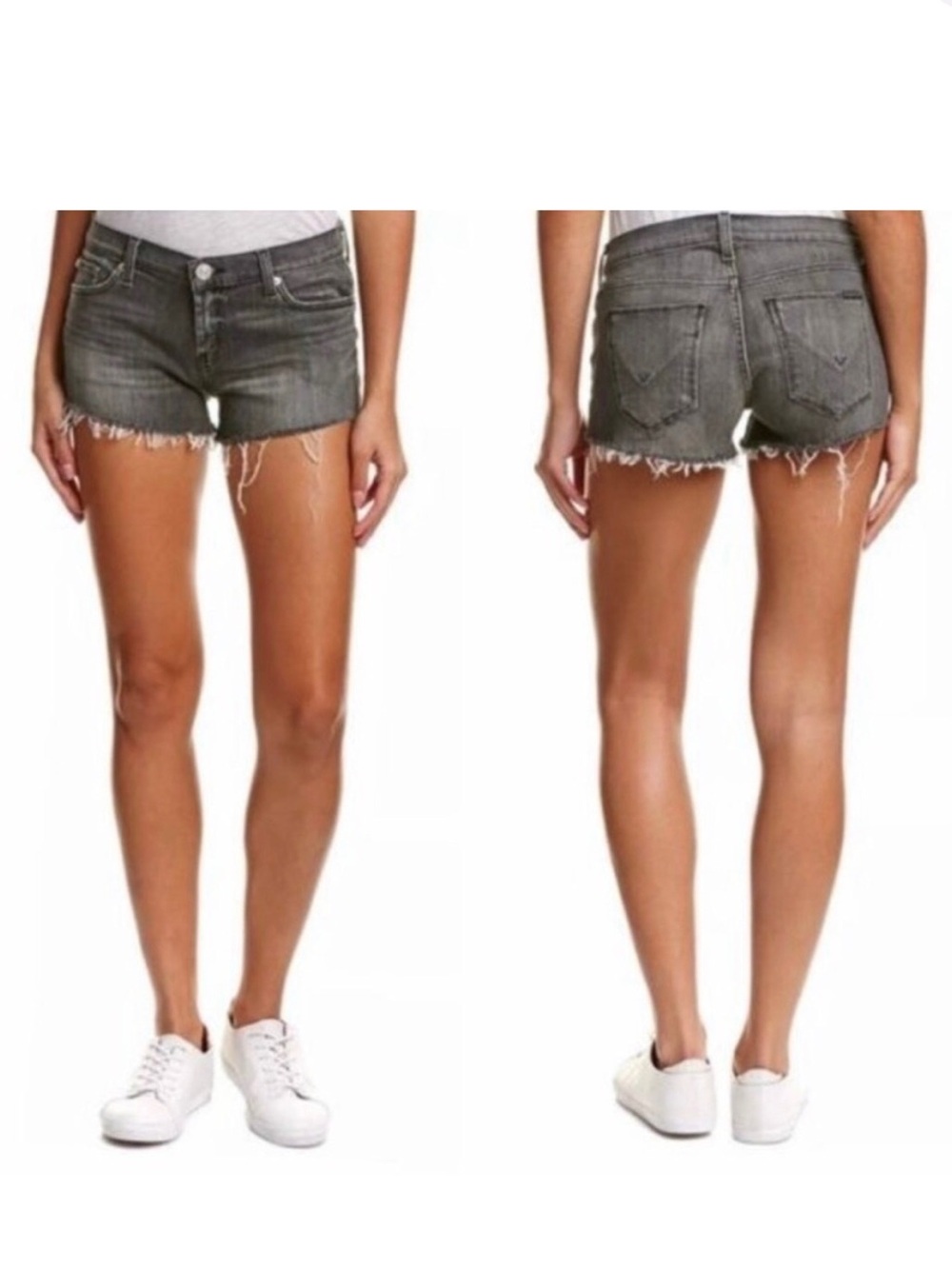 Hudson Sz 00 (26) Kenzie Denim Shorts Women’s Mid Rise Gray Stretch Cutoffs